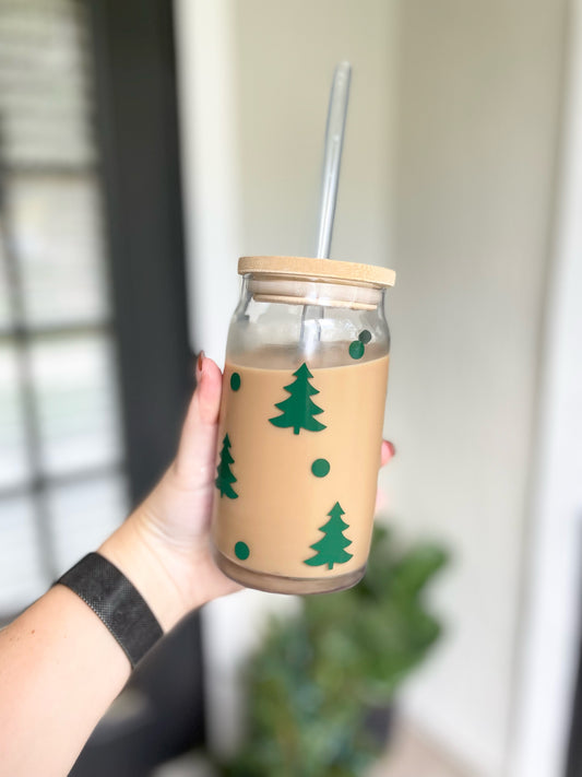 Christmas tree glass can